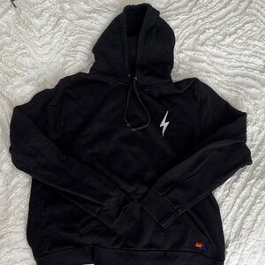 Aviator Nation Black Hoodie with White Bolt